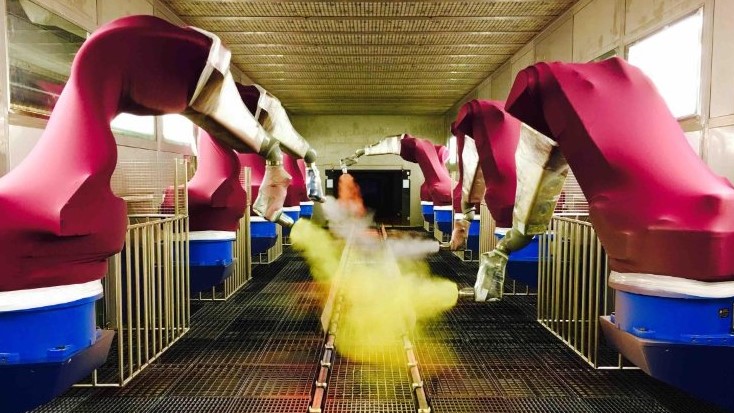 Paintshop robots industriels Yaskawa Motosim Motoman sames AXE-S-ONE Robotique Industrielle